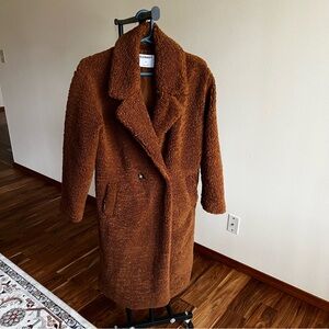 Old Navy Long Double Breasted Sherpa Coat XS